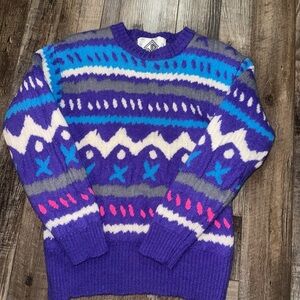 Vintage 80’s Sun Valley Pure Virgil Wool Sweater Women's Size Medium Purple